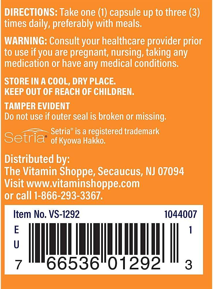 imageThe Vitamin Shoppe Reduced Glutathione Antioxidant 250 100 Capsules 100 Capsules