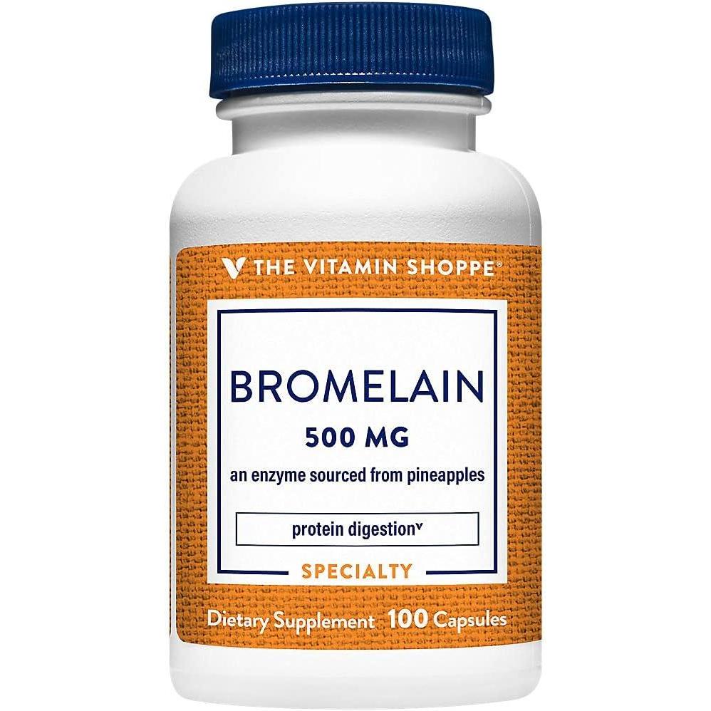 imageThe Vitamin Shoppe Bromelain 500mg 600 GDU Protein Digestion amp Absorption Pineapple Enzyme 300 Capsules Digestive Support100 Count Pack of 1