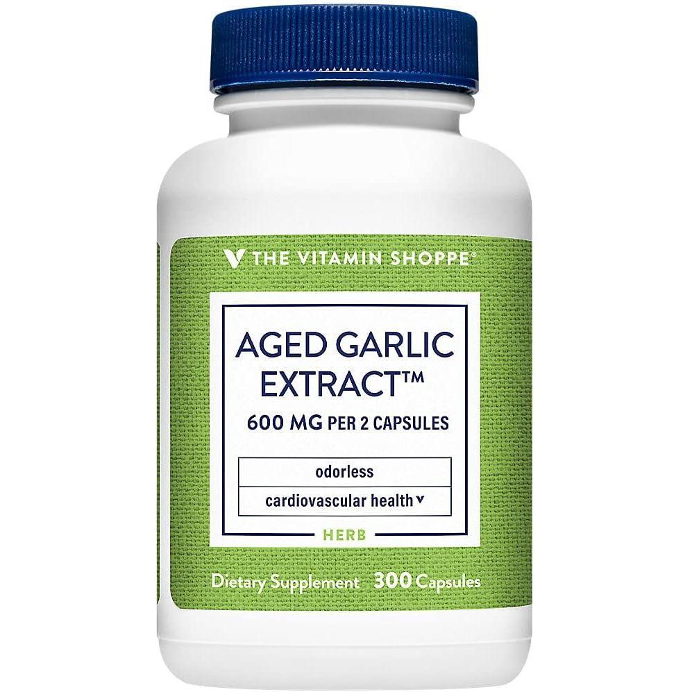 imageThe Vitamin Shoppe Garlic 600 MG  Cardiovascular Health Immune Support amp Antioxidant Protection 300 Capsules300 count Pack of 1