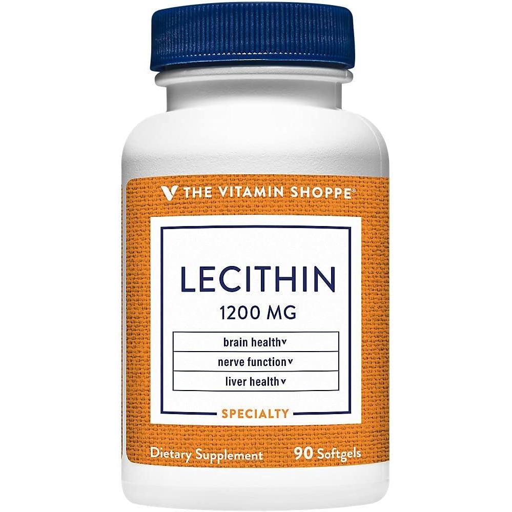 imageThe Vitamin Shoppe Lecithin 1200mg Natural Combination Essential Fatty 90 Softgels90 Count Pack of 1
