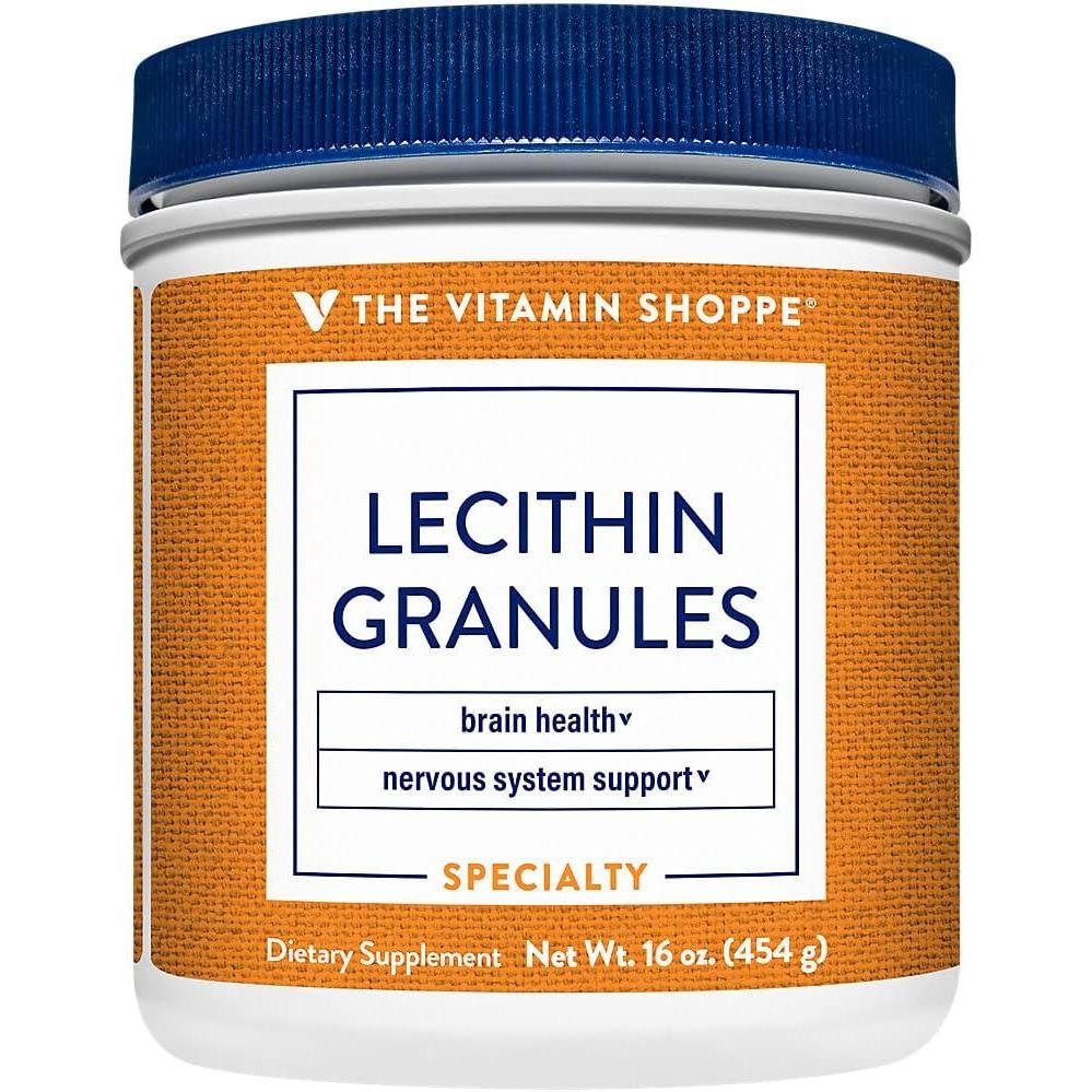 imageThe Vitamin Shoppe Lecithin Granules  Brain Memory amp Liver Support  Phosphatidylcholine Complex  16 oz Powder  100 SoyBased