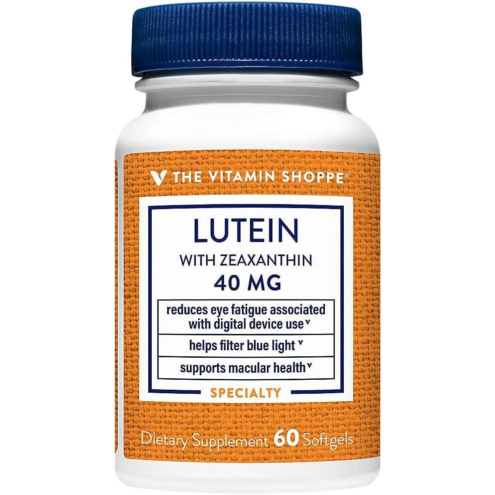 imageThe Vitamin Shoppe Lutein 40MG Eye Health Vision Support amp Blue Light Protection Carotenoid Antioxidant 60 Softgels