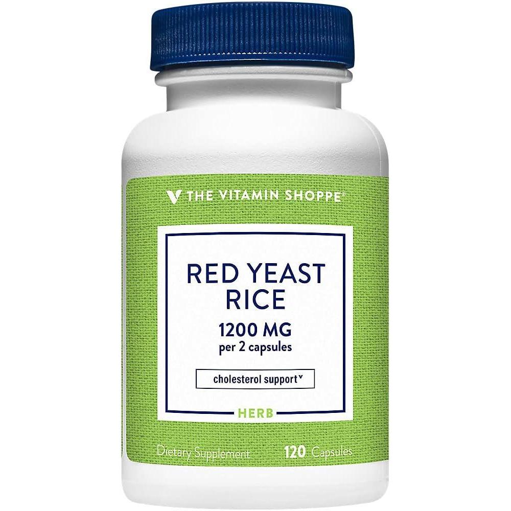 imageThe Vitamin Shoppe Red Yeast Rice 1200 120 Capsules 120 Capsules120 Count Pack of 1