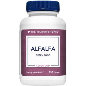 The Vitamin Shoppe Alfalfa 500 Natural Green Food Supplement, (250 Tablets)