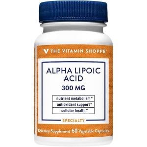The Vitamin Shoppe Alpha Lipoic Acid 300mg, Natural Antioxidant Formula to Support Glucose Metabolism & Promotes Healthy Blood Sugar (60 Capsules)