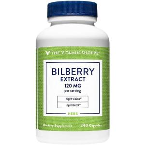 The Vitamin Shoppe Bilberry Extract 120MG, Antioxidant That Promotes (240 Capsules)(240 Count (Pack of 1))