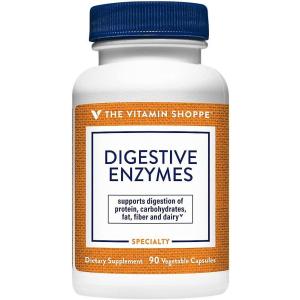 The Vitamin Shoppe Digestive Enzymes – Complete Digestive Support & Bloating Relief | Plant-Based Multi-Enzyme | 90 Veggie Caps | Vegan