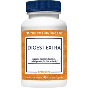 The Vitamin Shoppe Digestive Enzymes – Complete Multi-Enzyme Formula | Protein Fat Carb Digestion | 180 Vegetable Capsules | Plant-Based(90 Count (Pack of 1))