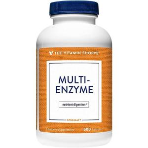 The Vitamin Shoppe Digestive Enzymes – Complete Multi-Enzyme Formula | Protein Fat Carb Digestion | 600 Tablets | Plant-Based(600 Count (Pack of 1))