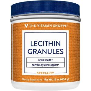 The Vitamin Shoppe Lecithin Granules – Brain Memory & Liver Support | Phosphatidylcholine Complex | 16 oz Powder | 100% Soy-Based