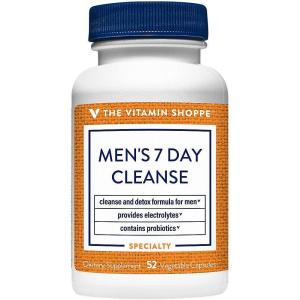 The Vitamin Shoppe Men’s 7-Day Cleanse – Detox Formula | with Probiotics & Electrolytes | 52 Vegetable Capsules | Gentle Wellness
