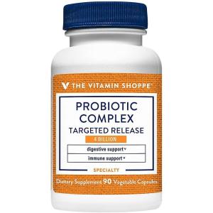 The Vitamin Shoppe Probiotics 4 Billion CFU – Digestive Health, Gut Flora Balance & Immune System Support (90 Vegetable Capsules)