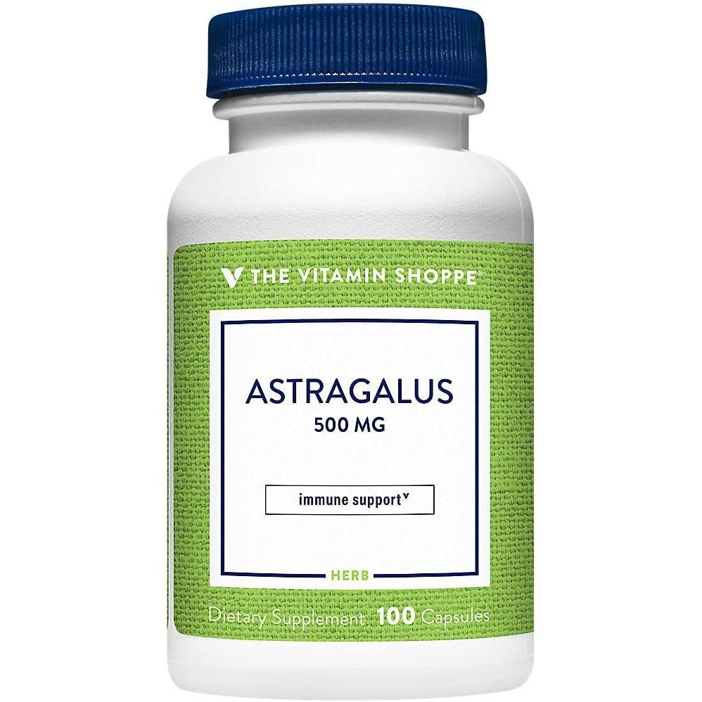imageThe Vitamin Shoppe Astragalus Root 500mg Herbal Supplement Support 100 Capsules100 Count Pack of 1