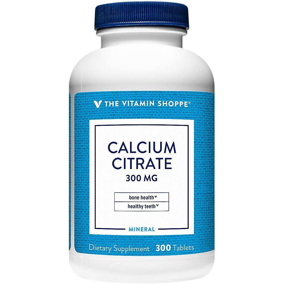 imageThe Vitamin Shoppe Calcium Citrate 300MG Bone Strength Teeth Health amp Muscle Function Highly Absorbable 300 Tablets