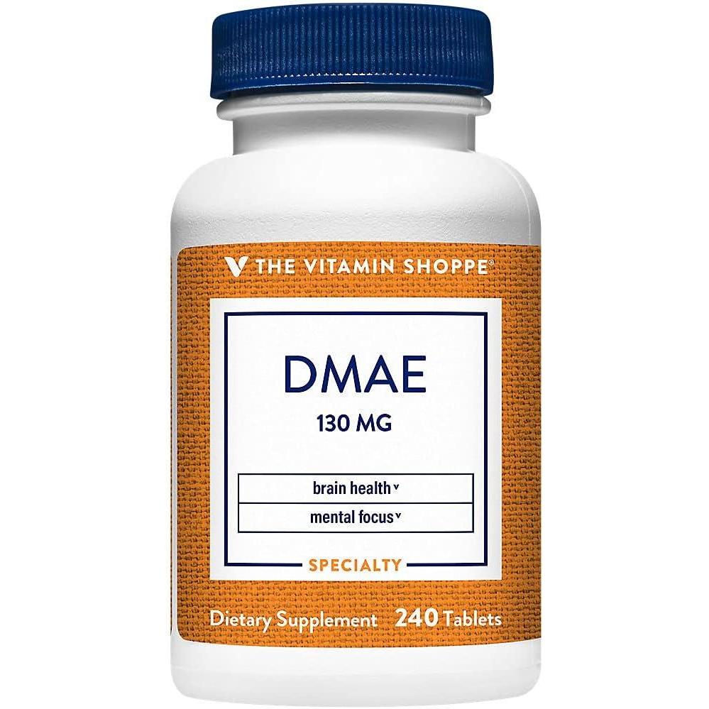 imageThe Vitamin Shoppe DMAE 130MG DIMETHYLAMINOETHANOL Supports Brain Focus 240 Tablets