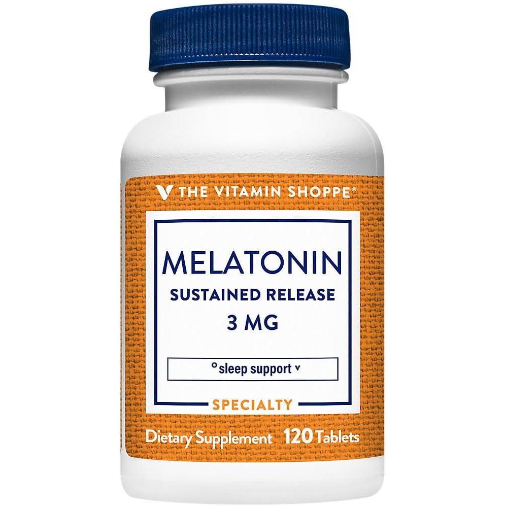 imageThe Vitamin Shoppe Melatonin  Sleep Support Restful Sleep amp Healthy Sleep Cycle Natural Sleep Aid 120 Tablets