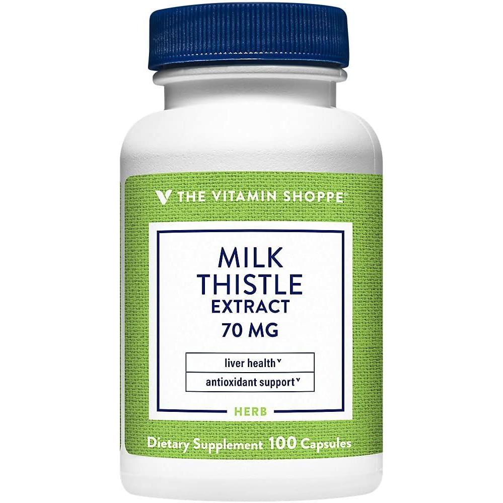 imageThe Vitamin Shoppe Milk Thistle 70MG Liver Health Support Detoxification amp Antioxidant Protection 100 Capsules100 Capsules