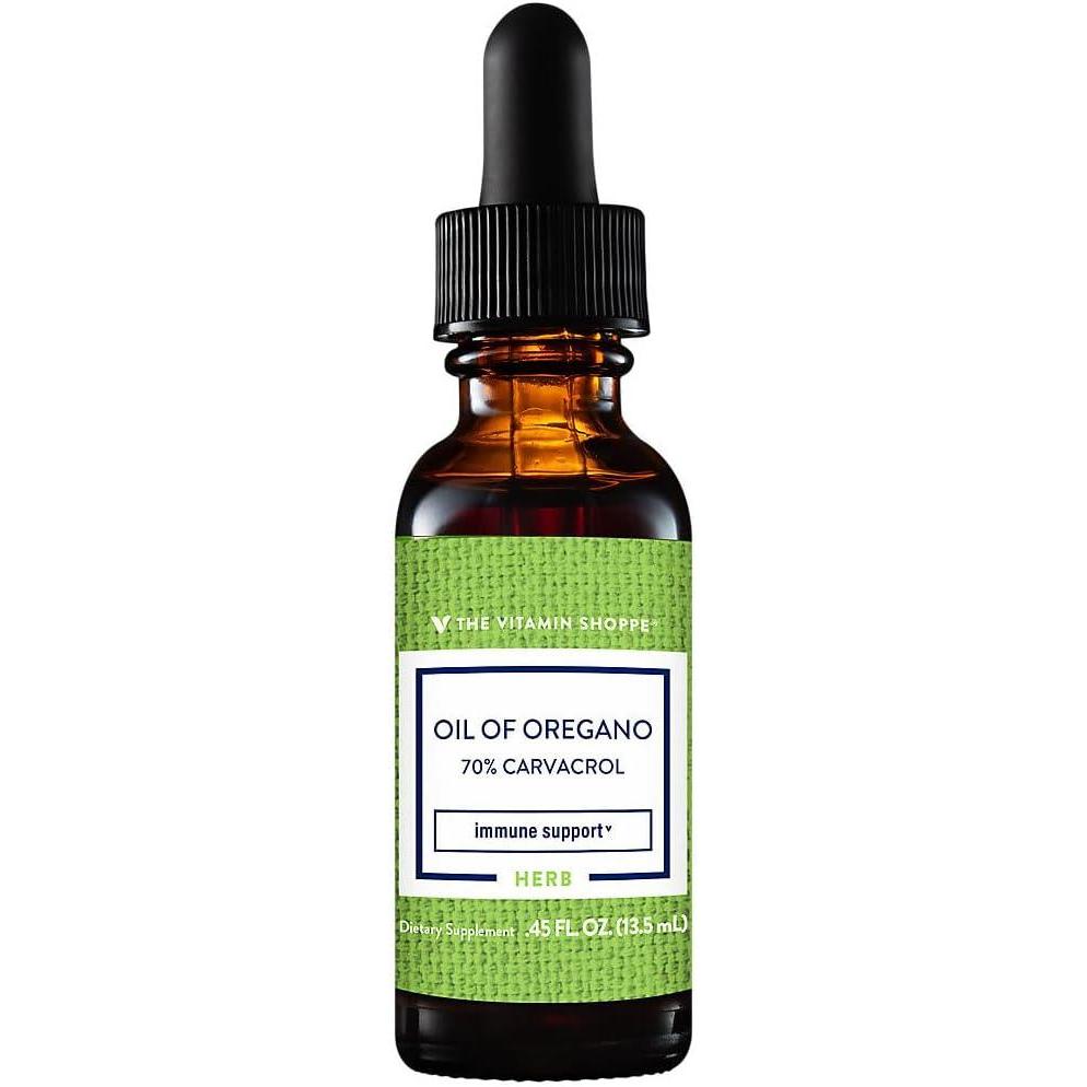 imageThe Vitamin Shoppe Oil of Oregano 21MG Liquid Herbal Supplement That Supports a Healthy Immune System Standardized to 70 Carvacrol 045 Fluid Ounces Liquid