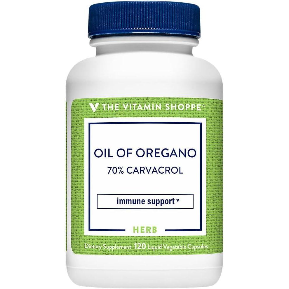imageThe Vitamin Shoppe Oil of Oregano 45mg Immune Health amp Antioxidant 70 Carvacrol Super Strength 60 Veggie Caps Mediterranean120 Count Pack of 1