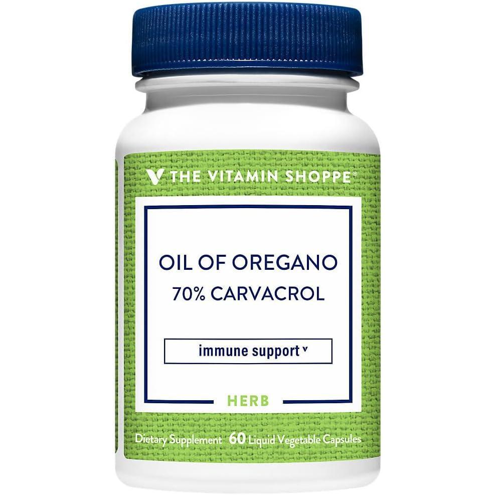imageThe Vitamin Shoppe Oil of Oregano 45mg Immune Health amp Antioxidant 70 Carvacrol Super Strength 60 Veggie Caps Mediterranean60 Count Pack of 1