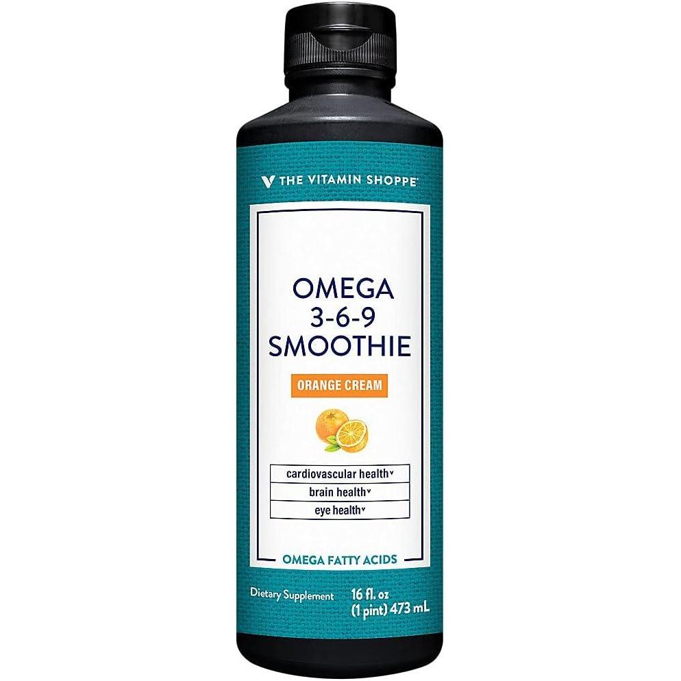 imageThe Vitamin Shoppe Omega 369 Smoothie  Complete EFA Formula  Orange Cream Flavor Liquid  16 oz  Heart amp Brain Health