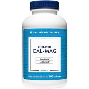 The Vitamin Shoppe Calcium Magnesium 2:1 – Bone Support Chelated | Cal-Mag with Vitamin D | 300 Tablets | Highly Absorbable