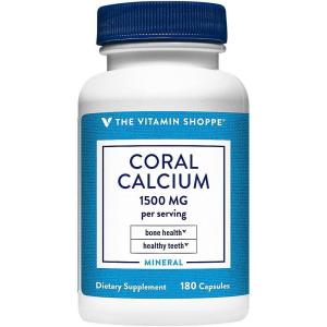The Vitamin Shoppe Coral Calcium 1,500MG – Eco Safe Source of Calcium, Magnesium & Trace Minerals to Support Healthy Bones and Teeth (180 Capsules)