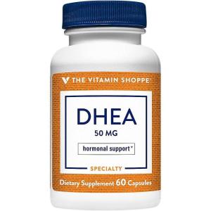 The Vitamin Shoppe DHEA 50MG, Hormonal and Healthy Aging (120 Capsules)(60 Count (Pack of 1))