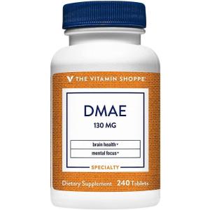 The Vitamin Shoppe DMAE 130MG (DIMETHYLAMINOETHANOL), Supports Brain, Focus, (240 Tablets)