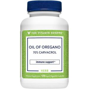 The Vitamin Shoppe Oil of Oregano 45mg – Immune Health & Antioxidant | 70% Carvacrol Super Strength | 60 Veggie Caps | Mediterranean(120 Count (Pack of 1))