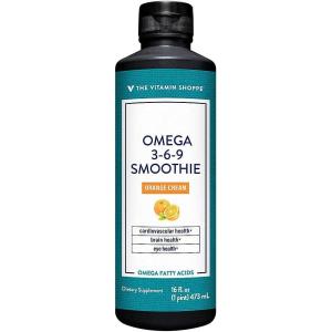 The Vitamin Shoppe Omega 3-6-9 Smoothie – Complete EFA Formula | Orange Cream Flavor Liquid | 16 oz | Heart & Brain Health