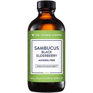 The Vitamin Shoppe Sambucus Black Elderberry Extract Liquid – Immune & Seasonal Support | Concentrated Formula | 8 oz | Great Taste(8 Fl Oz (Pack of 1))