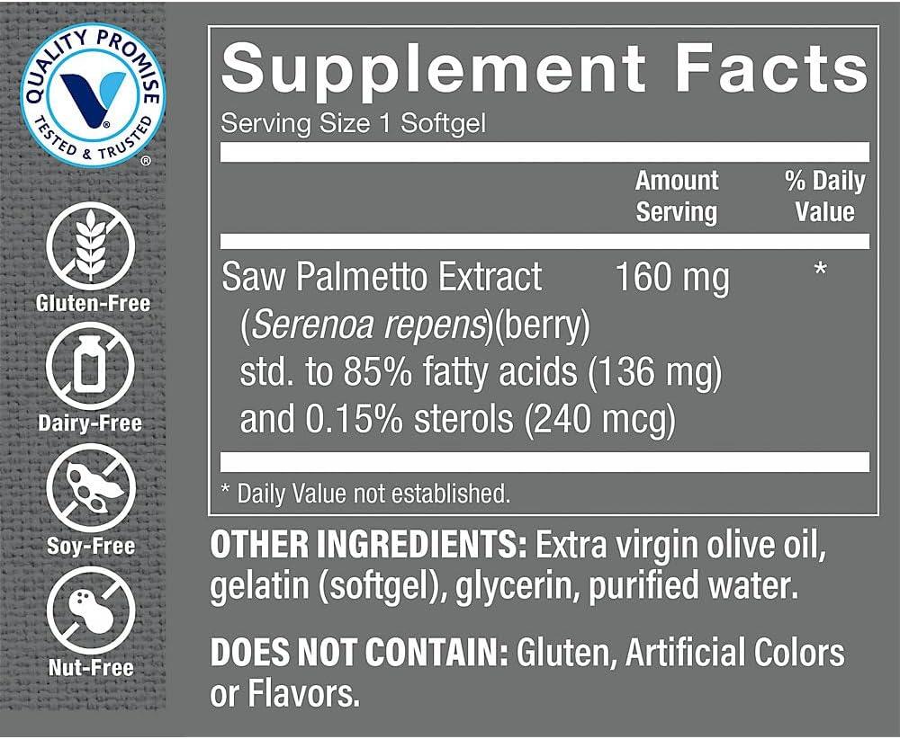 imageThe Vitamin Shoppe Saw Palmetto Extract 160mg Supplement for 300 Softgels