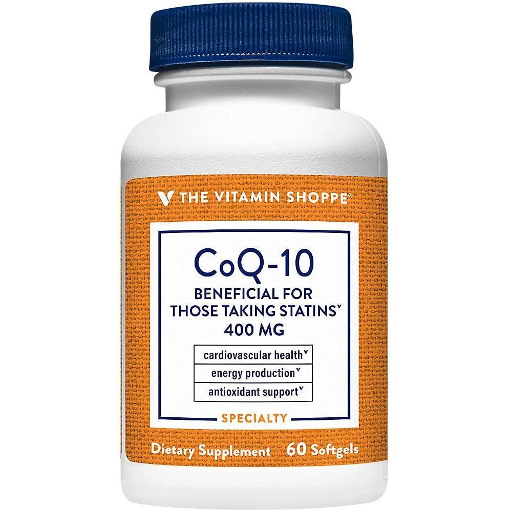 imageThe Vitamin Shoppe CoQ10 400mg Beneficial for Those Taking Statins Supports Heart amp Cellular Health and Healthy Energy Production Essential Antioxidant Once Daily 30 Softgels60 Count Pack of 1