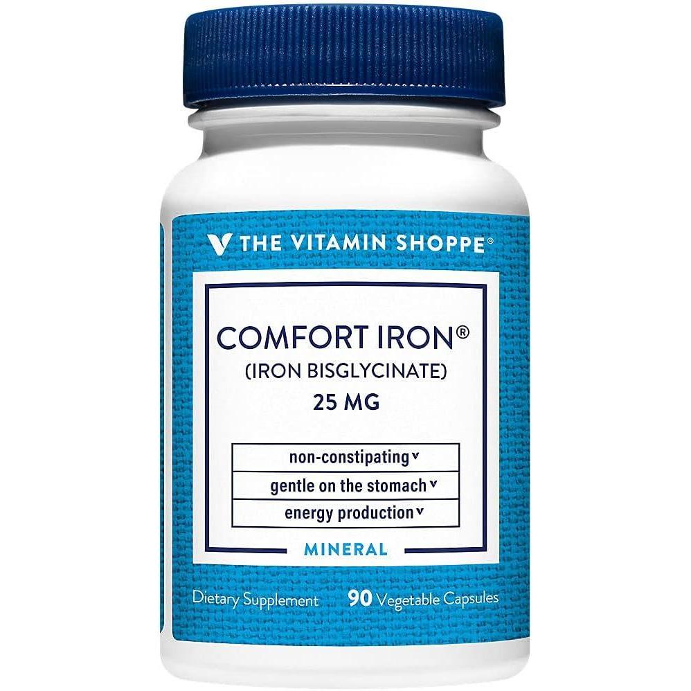 imageThe Vitamin Shoppe Iron 25MG Red Blood Cell Production Energy amp Oxygen Transport Support Essential Mineral90 Count Pack of 1