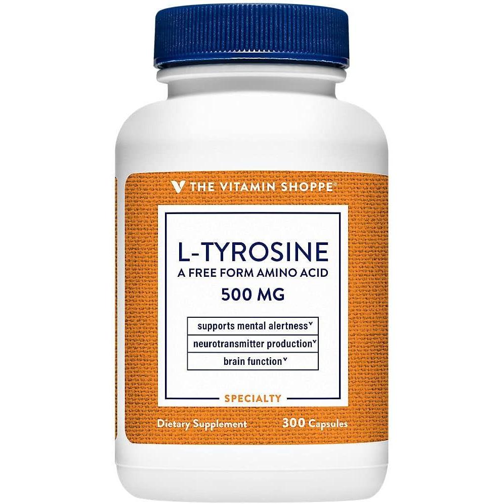 imageThe Vitamin Shoppe LTyrosine 500 100 Capsules 100 Capsules300 Count Pack of 1