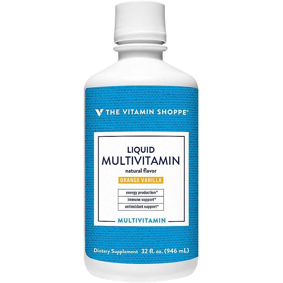 imageThe Vitamin Shoppe Liquid Multivitamin  Easy Absorption Complete Nutrition  Orange Vanilla Flavor  32 oz  Family Formula