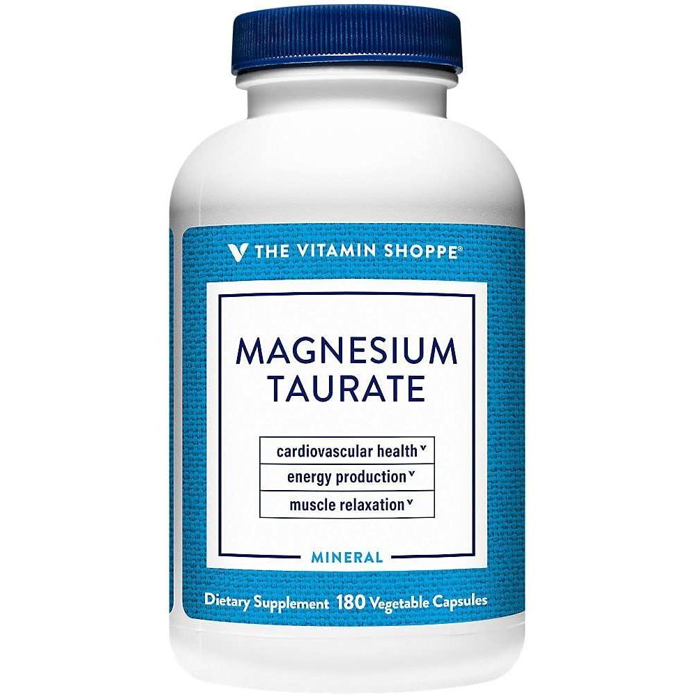 imageThe Vitamin Shoppe Magnesium Taurate 125mg Heart Health amp Muscle Relaxation Energy Production 180 Veggie Caps Cardiovascular