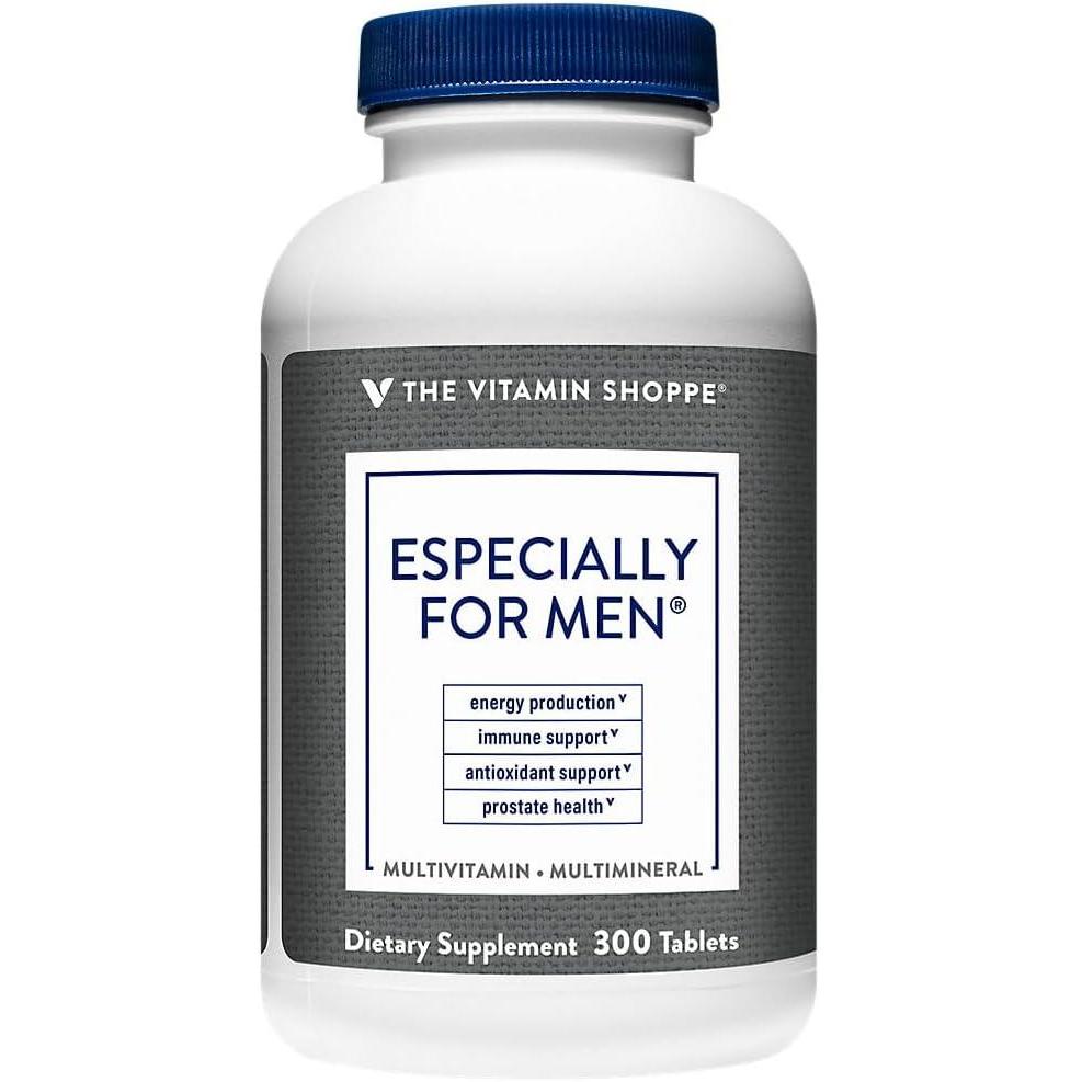 imageThe Vitamin Shoppe Mens Multivitamin  Complete Daily Multi with Essential Vitamins amp Minerals for Mens Health 120 Tablets300 Count Pack of 1