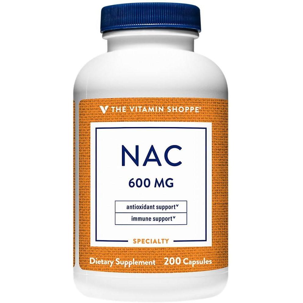 imageThe Vitamin Shoppe NAC NAcetylLCysteine Promotes Cellucor Health Immune 100 Capsules1 Count Pack of 1