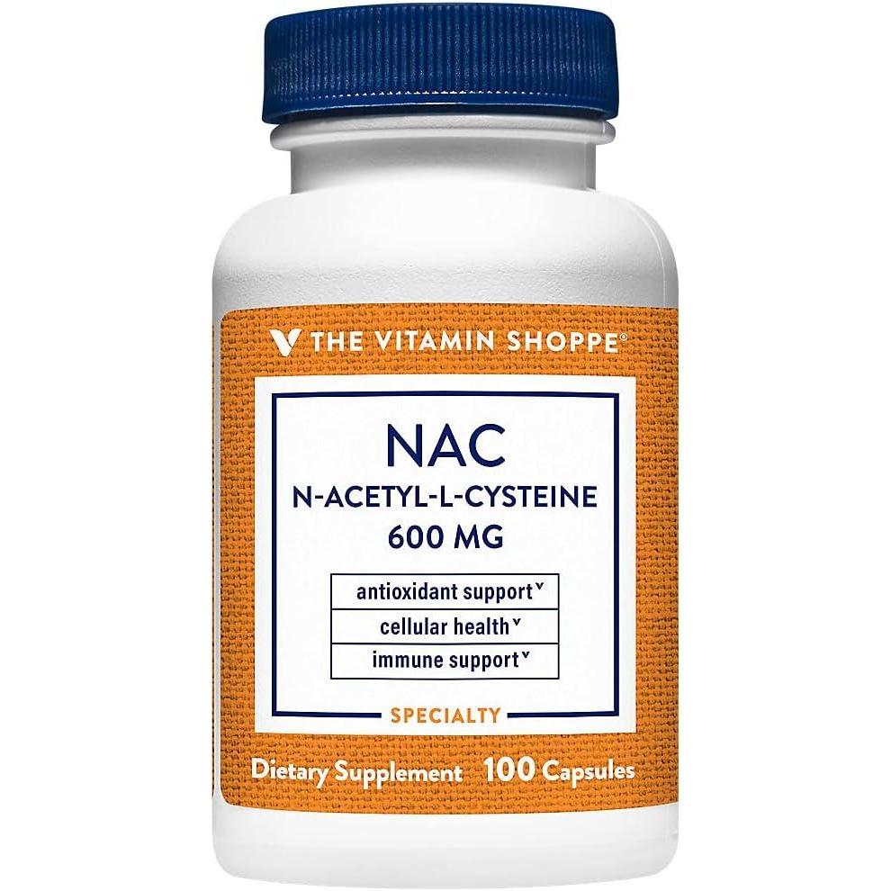 imageThe Vitamin Shoppe NAC NAcetylLCysteine Promotes Cellucor Health Immune 100 Capsules100 Count Pack of 1