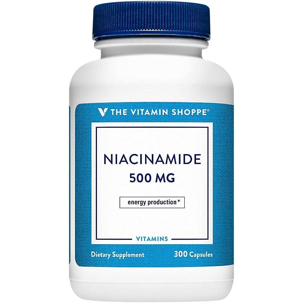 imageThe Vitamin Shoppe Niacinamide 500MG Supports Cholesterol Levels Already 300 Capsules300 Count Pack of 1
