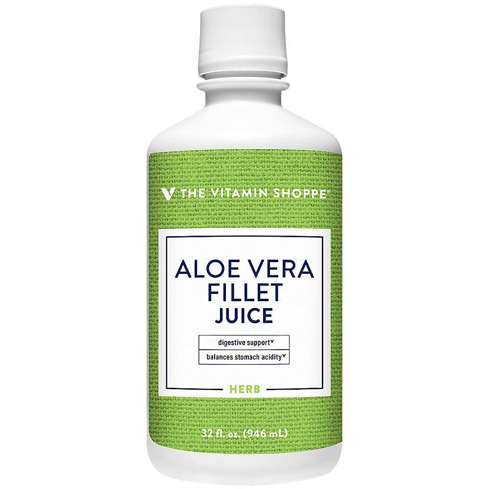imageThe Vitamin Shoppe Organic Aloe Vera Fillet Juice No Water Added Soothing for Digestive Discomfort 32 Fluid Ounce
