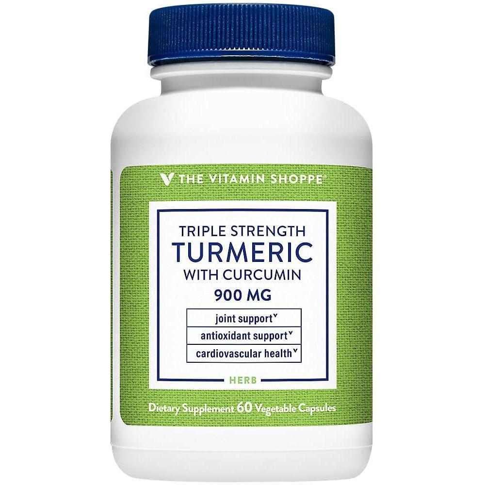 imageThe Vitamin Shoppe Triple Strength Turmeric with Curcumin 900mg Supports Joint Mobility Provides Antioxidant Benefits amp Includes 5mg Bioperine for Nutrient Absorption 120 Vegetarian CapsulesUnflavored