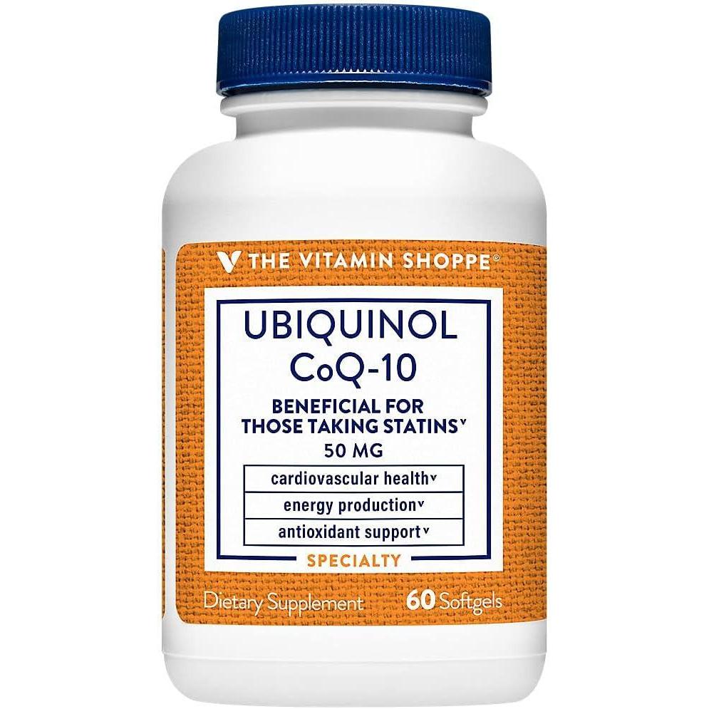 imageThe Vitamin Shoppe Ubiquinol CoQ10 50mg Beneficial for Those 60Softgels60 Count Pack of 1