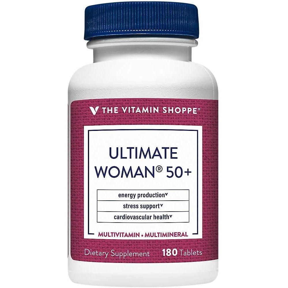 imageThe Vitamin Shoppe Ultimate Woman 50 Multivitamin  High Potency Daily Multi for Women Over 50 Energy amp Immune Support 90 Tablets180 Count Pack of 1