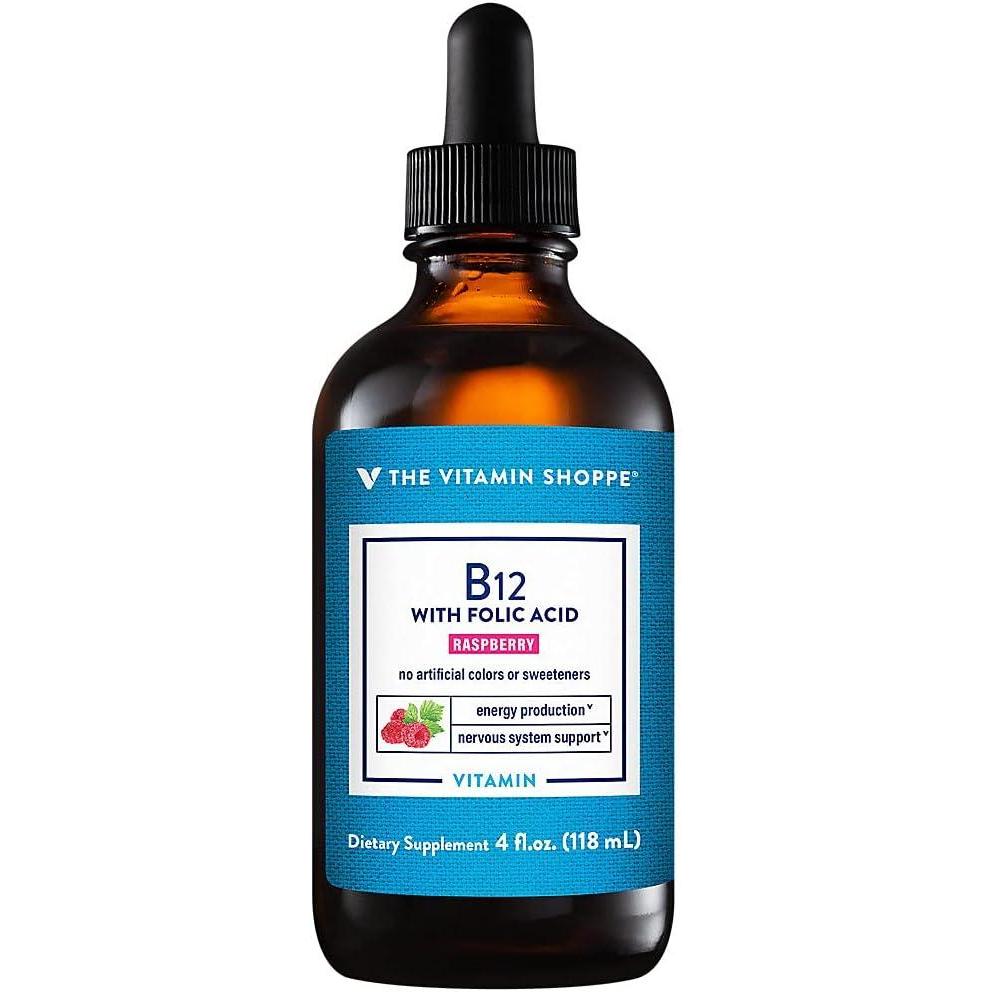 imageThe Vitamin Shoppe Vitamin B12 Energy Production Nervous System amp Red Blood Cell Support Daily B Vitamin4 Fl Oz Pack of 1