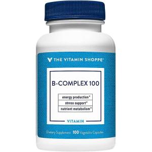 The Vitamin Shoppe B-Complex 100 – Complete B Vitamin Formula | Energy Metabolism & Nervous System | 300 Veggie Caps | High Potency(100 Count (Pack of 1))