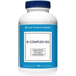 The Vitamin Shoppe B-Complex 100 – Complete B Vitamin Formula | Energy Metabolism & Nervous System | 300 Veggie Caps | High Potency(300 Count (Pack of 1))