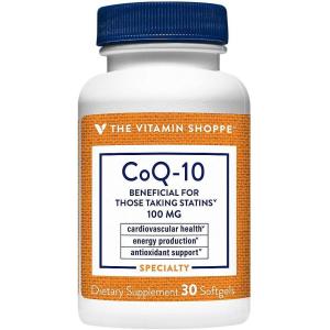 The Vitamin Shoppe CoQ-10 100mg – Heart & Cellular Energy | Ubiquinone Coenzyme Q10 | 30 Softgels | Statin Support(30 Count (Pack of 1))